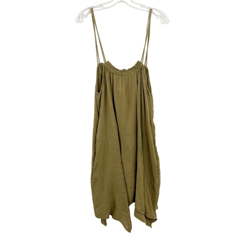 Anthropologie Daily Practice Green Gauze Asymmetrical Hem Dress - Size XS